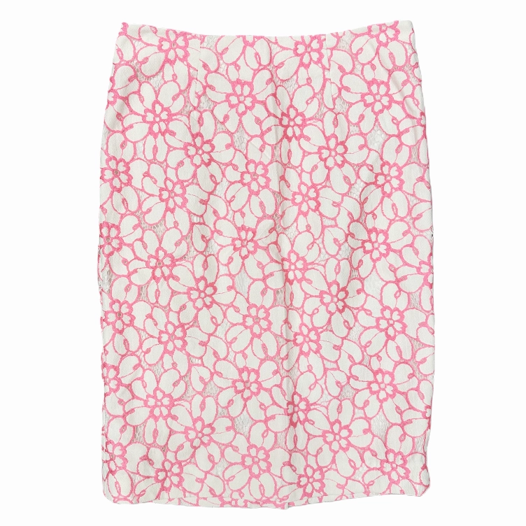 Skirt Designer By Lilly Pulitzer In Pink & White, Size: 0 High Waist Crochet Style