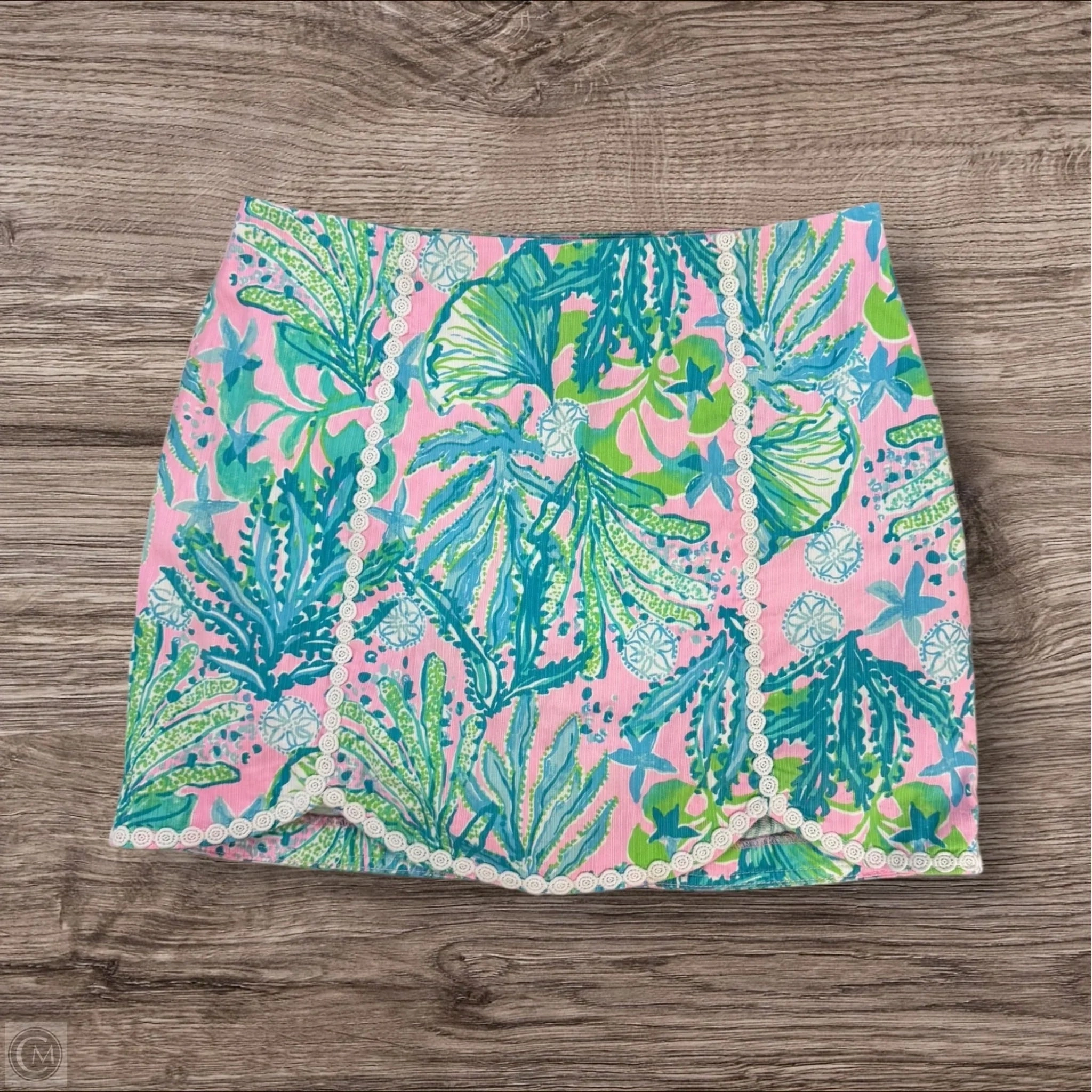 Skirt Designer By Lilly Pulitzer In Tropical Print, Size: 10 Foil Print