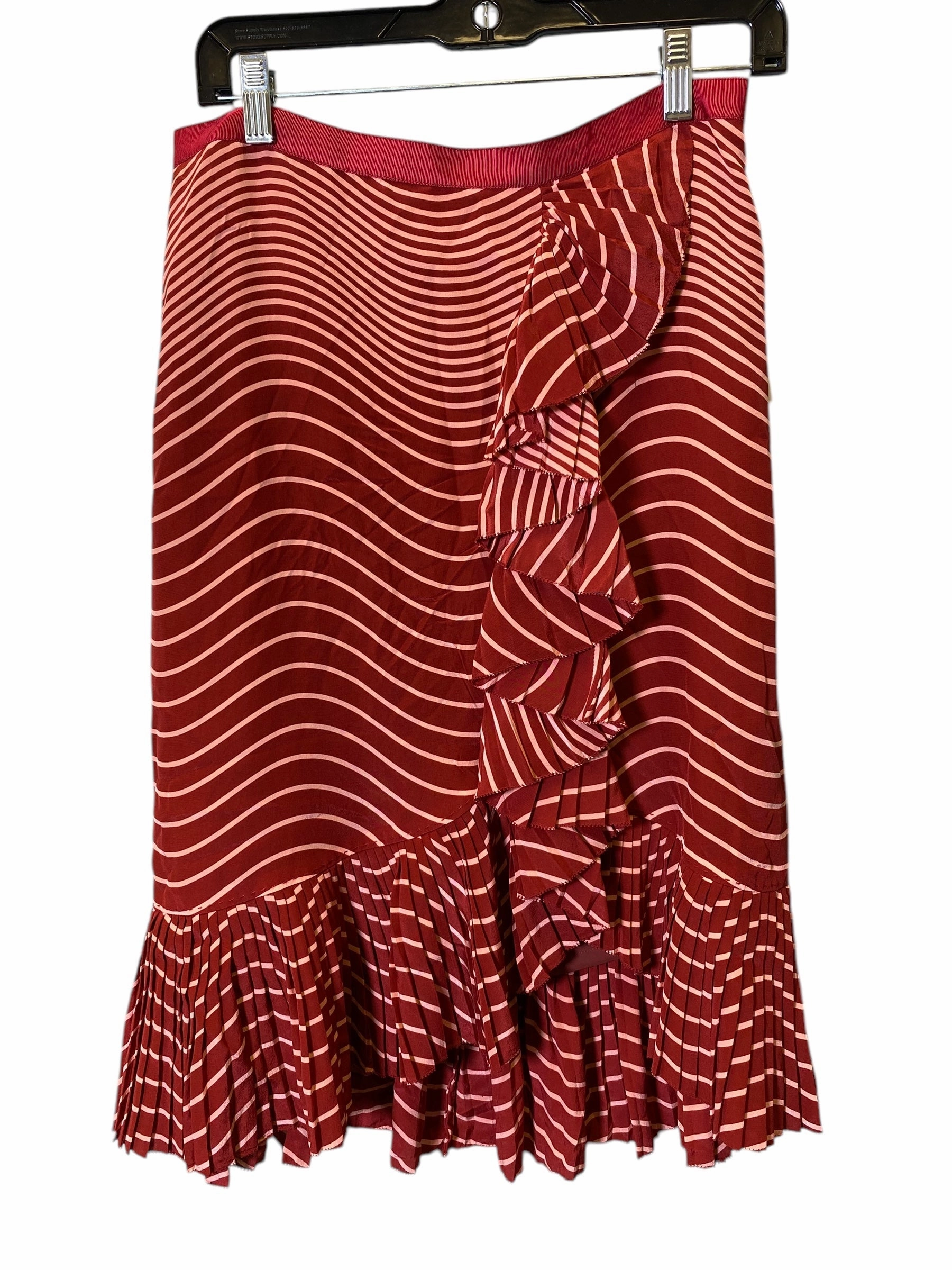 Hidden Zipper Skirt Designer By Tory Burch In Striped Pattern, Size: 6