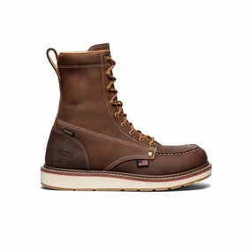 Men's Liberty 8" Waterproof Boot (Carbon Toe)  |  Chestnut/Gum Waterproof Windy Weather Breathable Upper