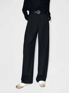 Pleated Barrel Leg Pants Flattering Cut