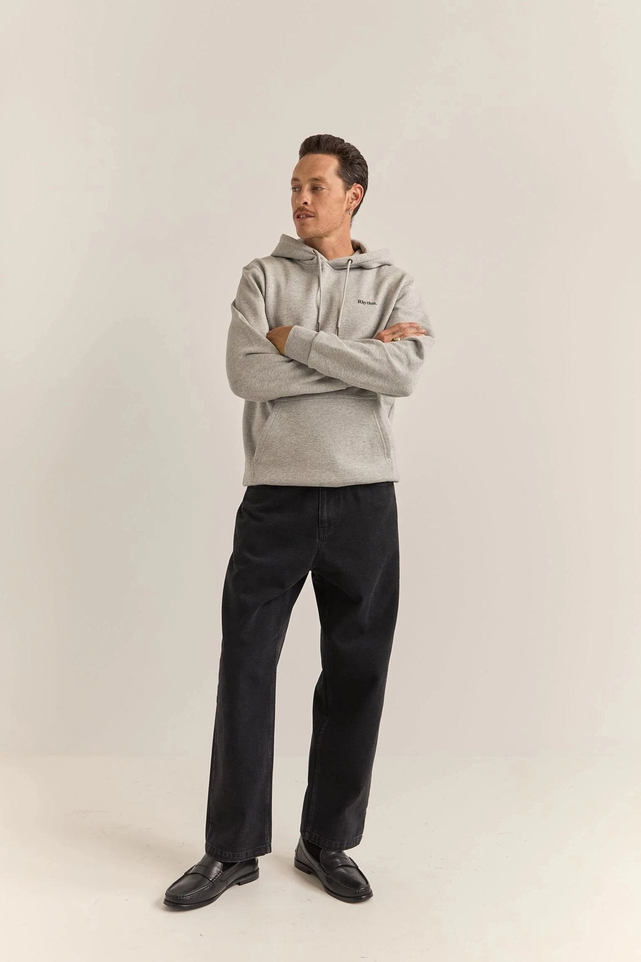 Heat Tech Fabric Subtle Layers Brand Fleece Hood Grey Heather