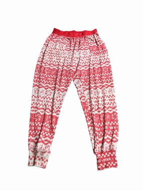 Sporty Fit Wear Stylish Stretch Pants Leggings By Pink In Red & Tan, Size: M