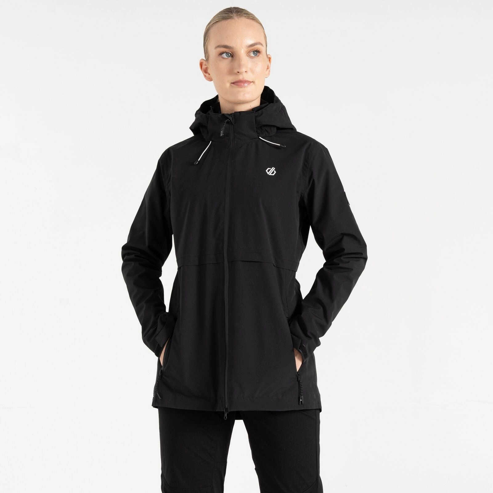 Dare 2b Womens Switch Up II Waterproof Jacket Easy Comfort Modern Drop Tail Hem