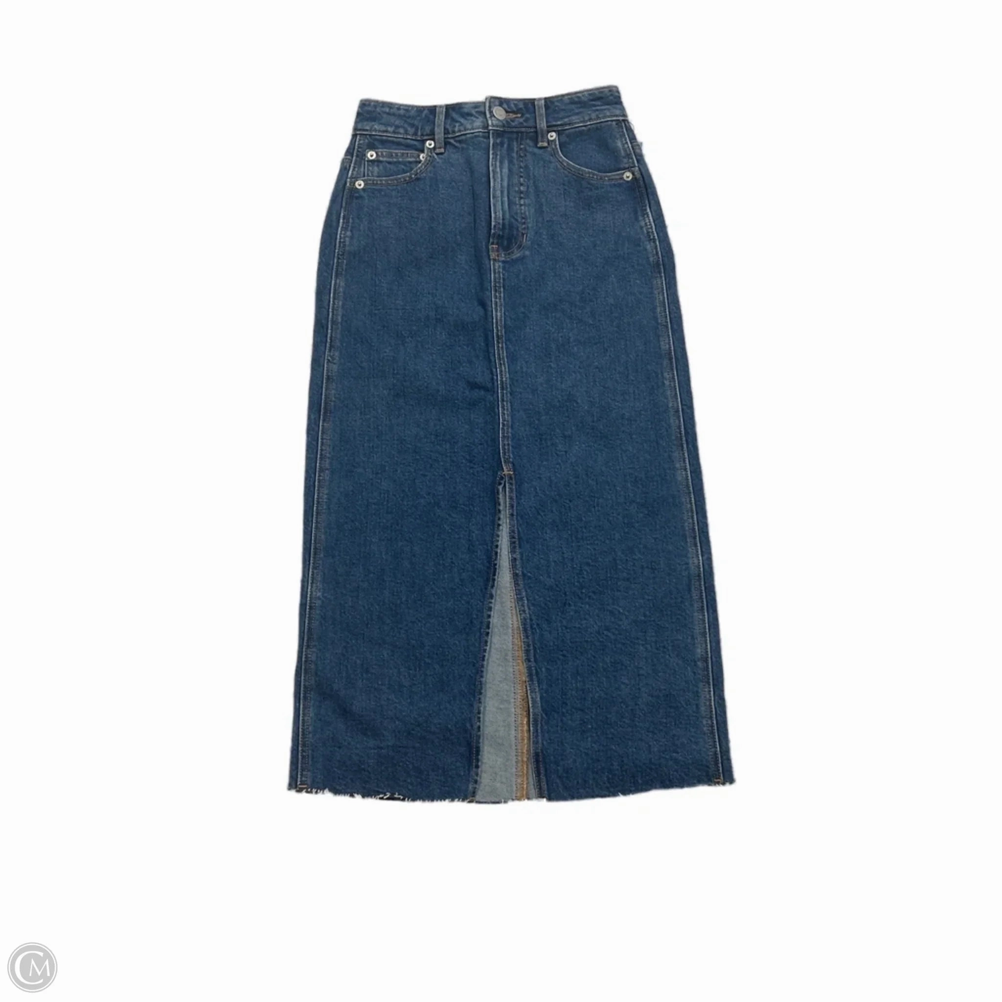 New! Skirt Designer By Veronica Beard In Blue Denim, Size: 0 Figure Flattering understated look