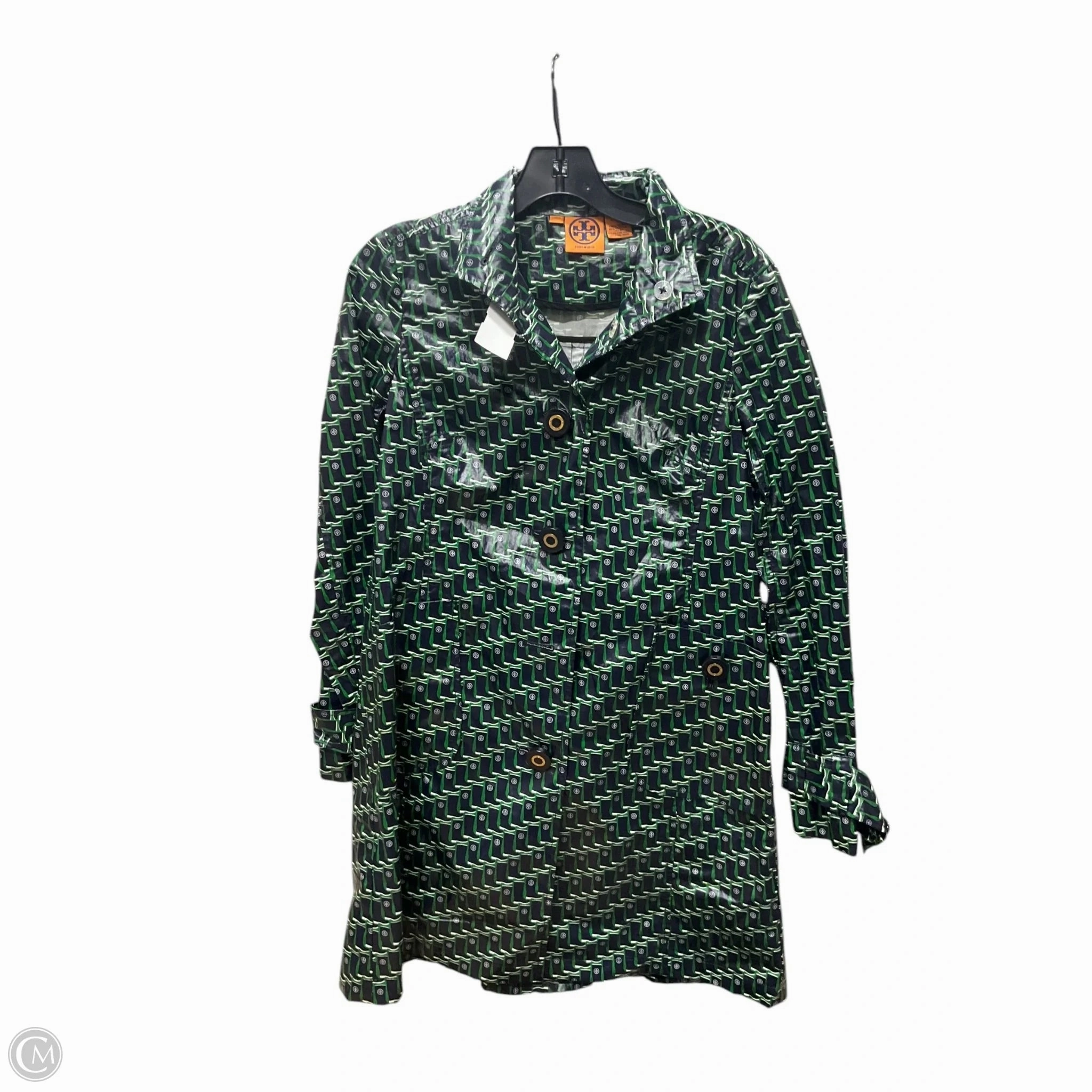 Odor Control Treatment Coat Designer By Tory Burch In Blue & Green, Size: Xs