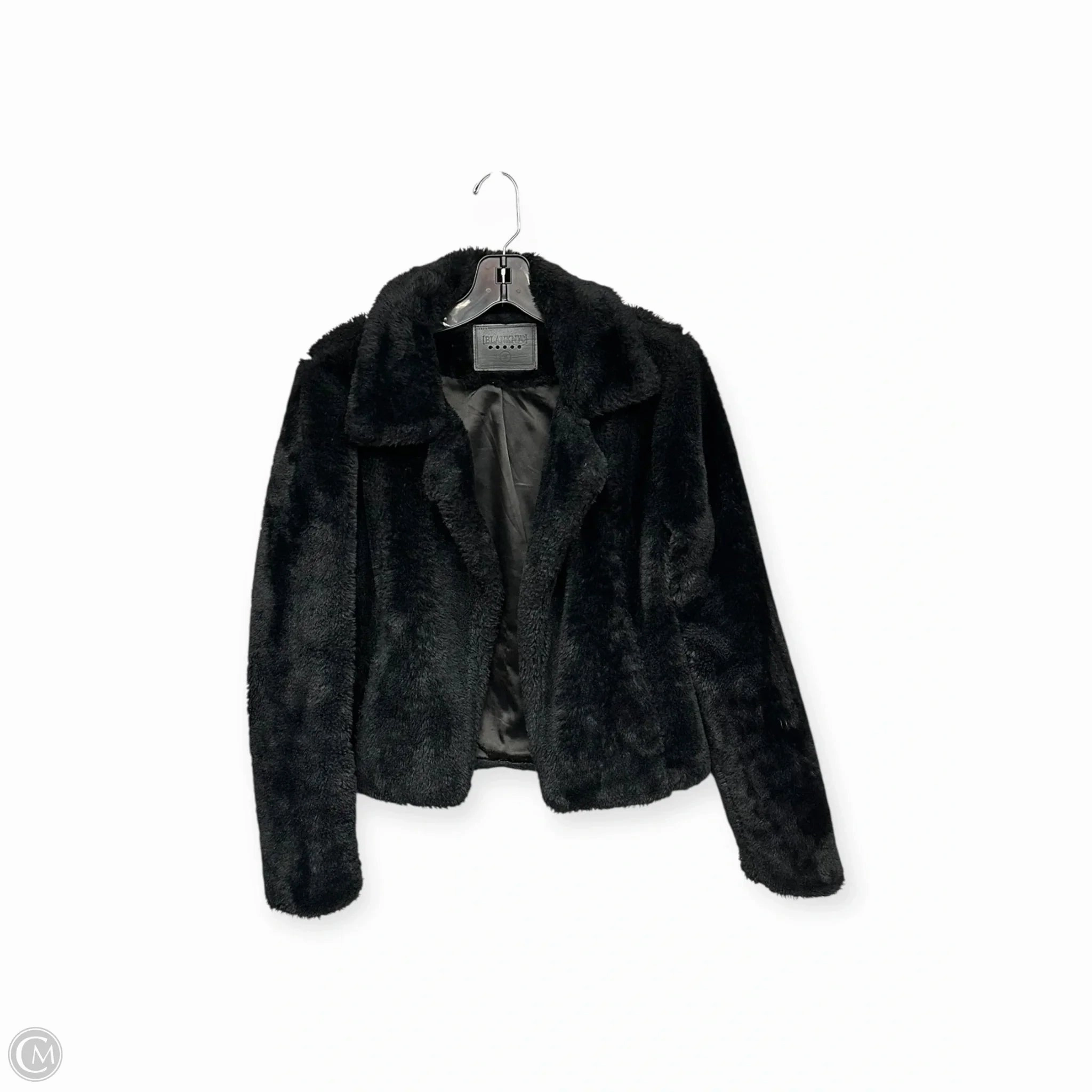 Foldable Shoulder Straps Hidden Storage Compartments Coat Faux Fur & Sherpa By Blanknyc In Black, Size: S