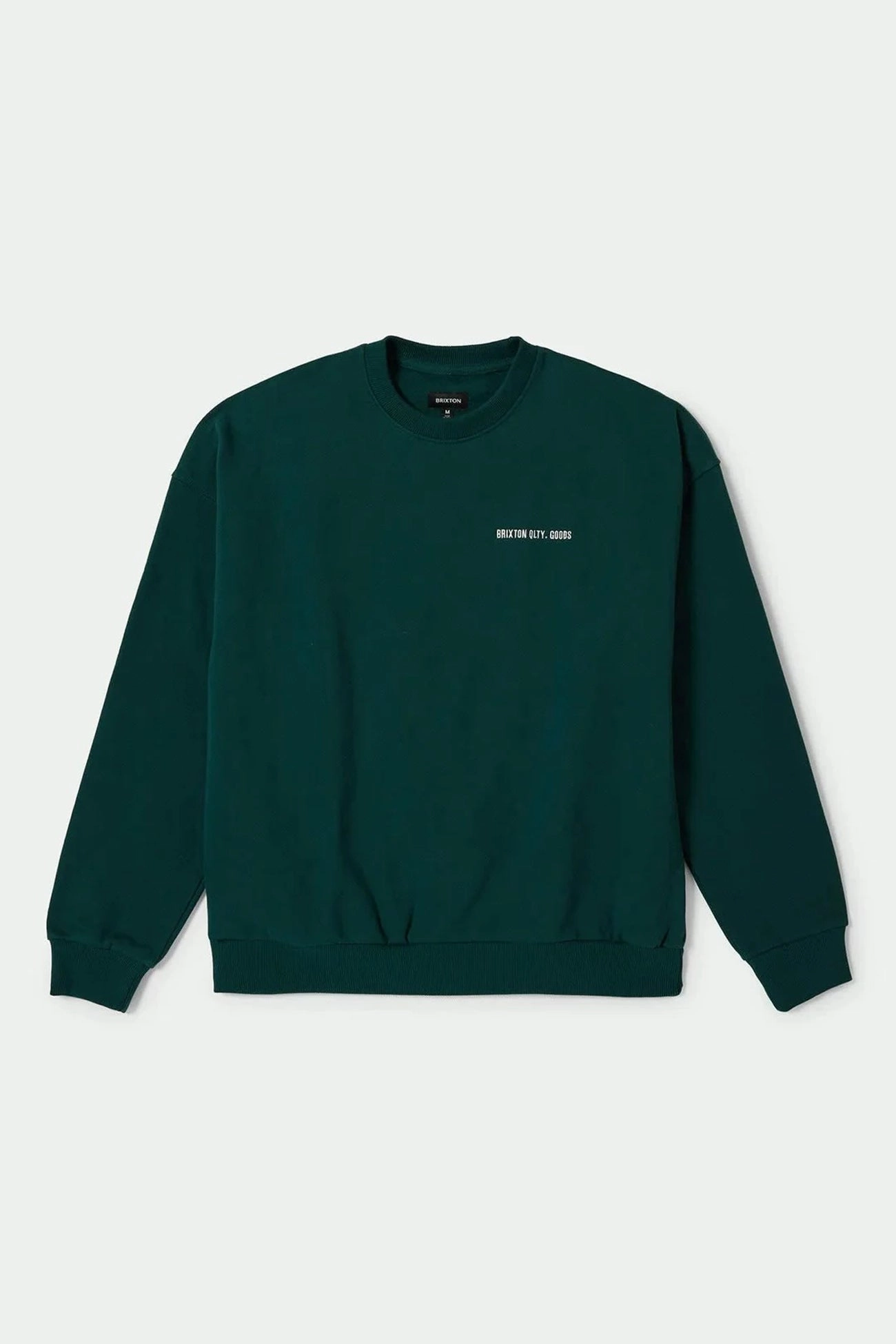 Embroidered Heavy Weight Crew Deep Emerald Clean Street Look