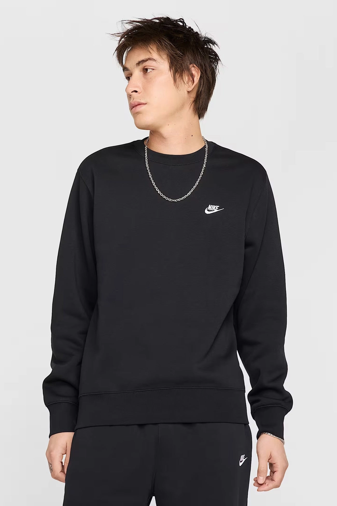 Nike Club Fleece Crew Black White ReinforcedStressPoints MultiPocket Configuration