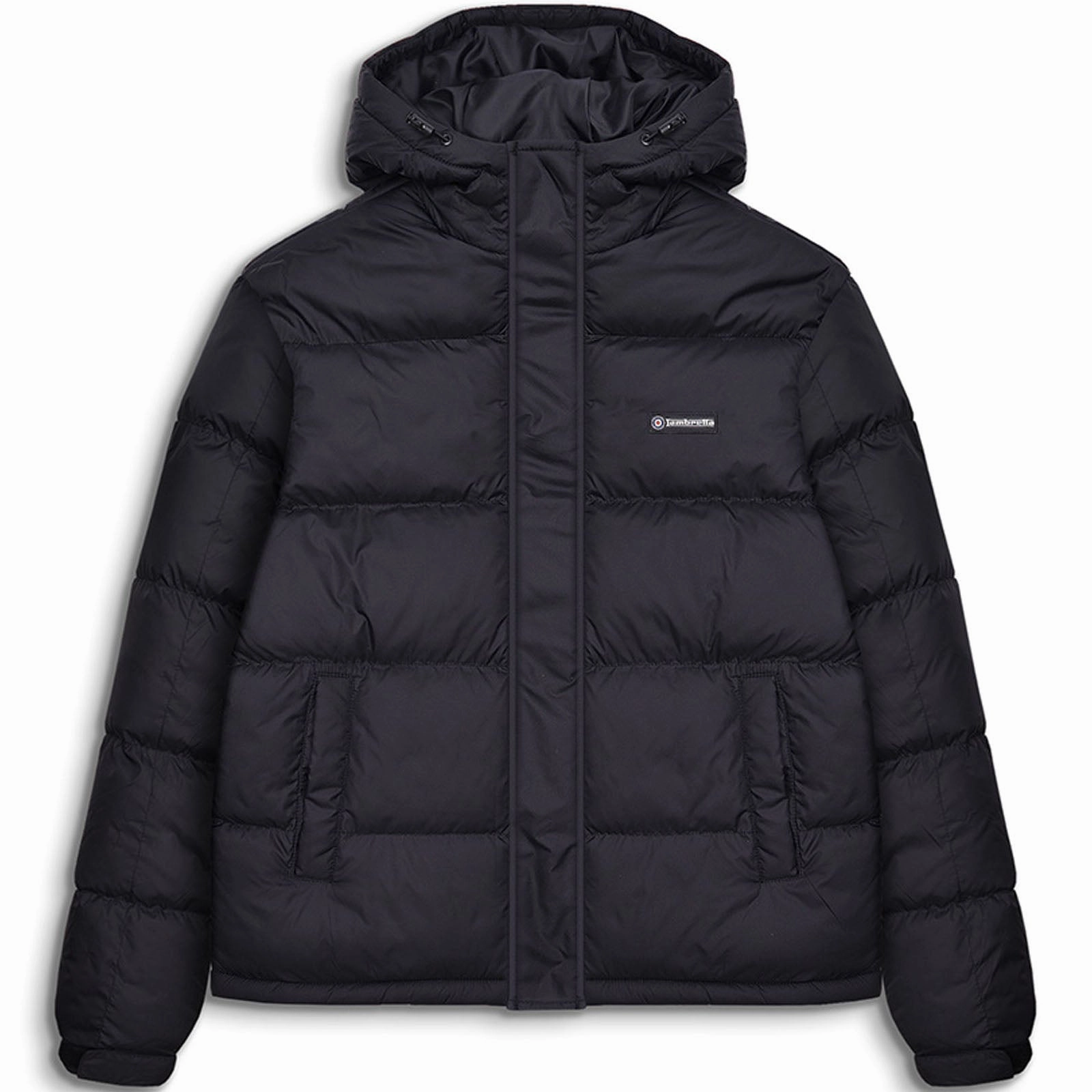 Lambretta Mens Hooded Puffer Padded Raglan Jacket Style Staple Stain Resistant Material