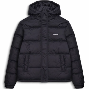 Smooth Zipper Action Lambretta Mens Hooded Puffer Padded Raglan Jacket