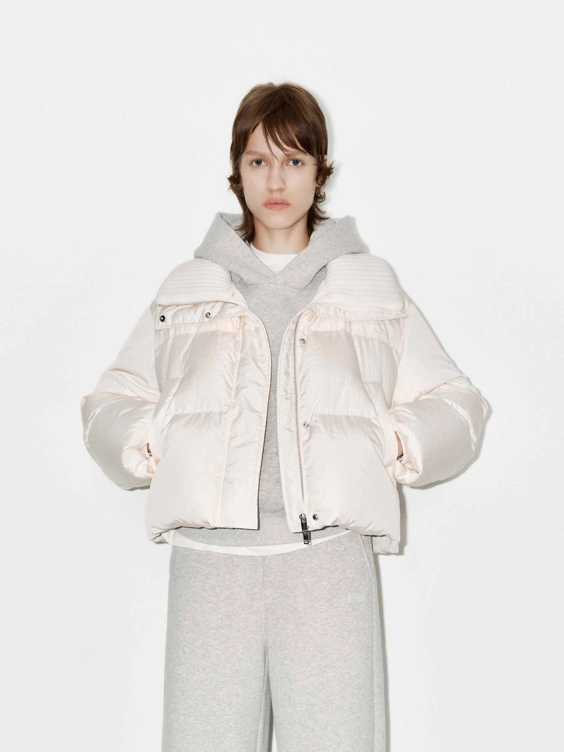 Wool Collar Short Down Jacket Rainy Day Secure Internal Pockets