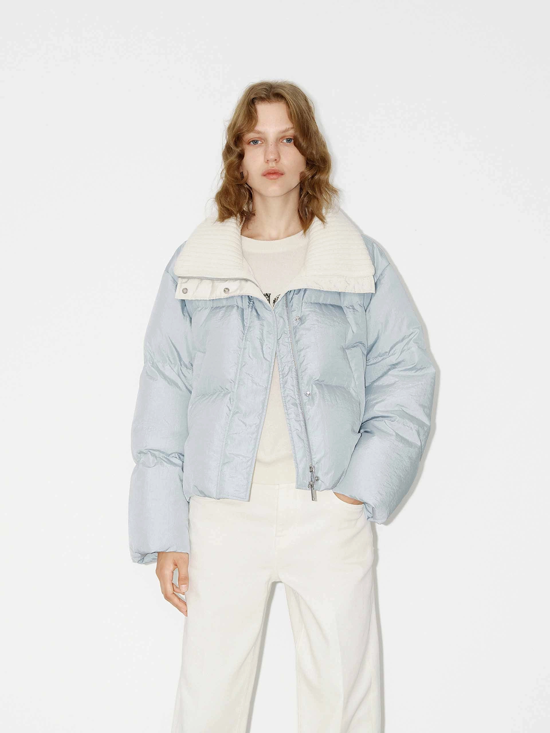 Wool Collar Short Down Jacket Insulated Warmth