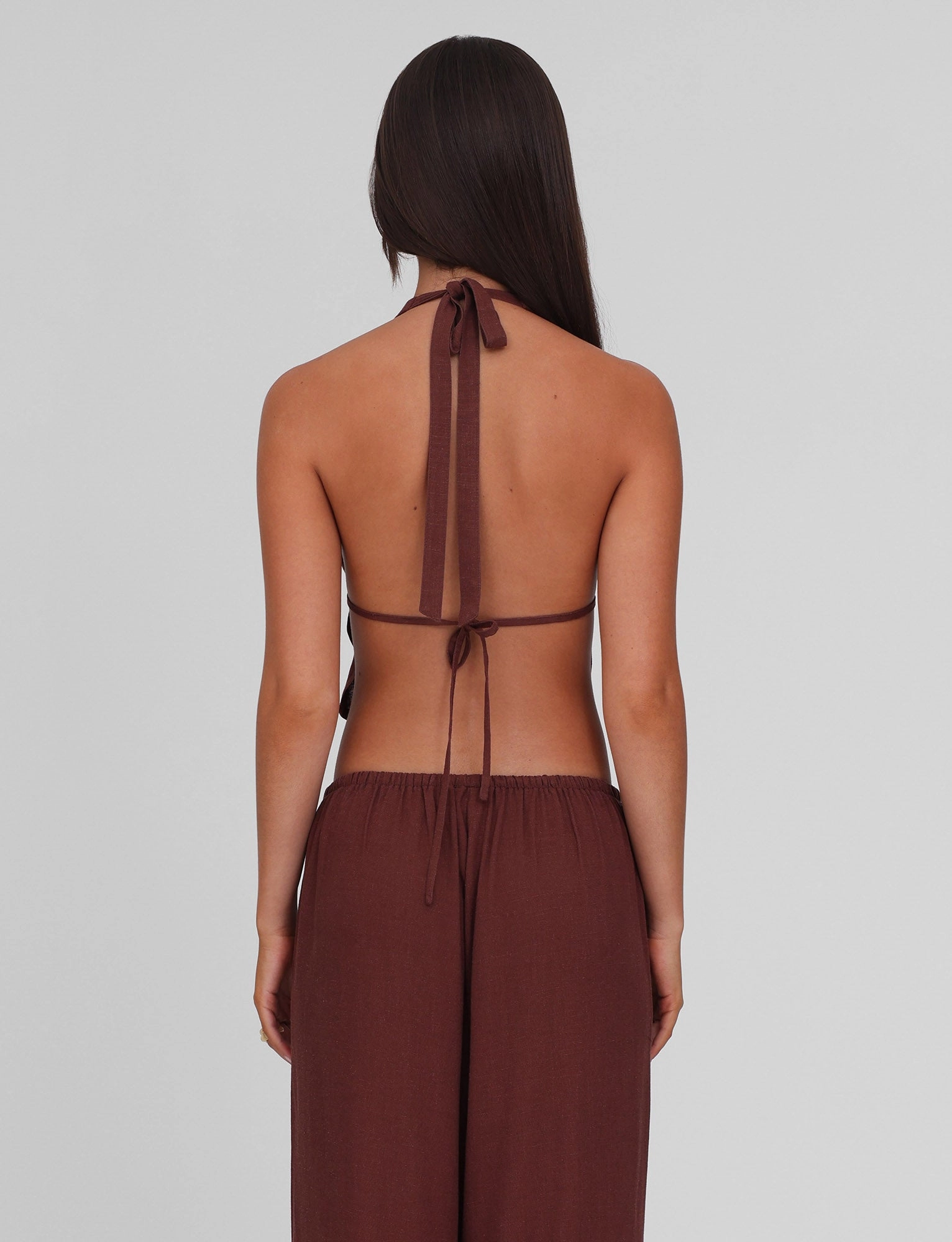 Cap-Sleeve LAINEY TOP - CHOCOLATE