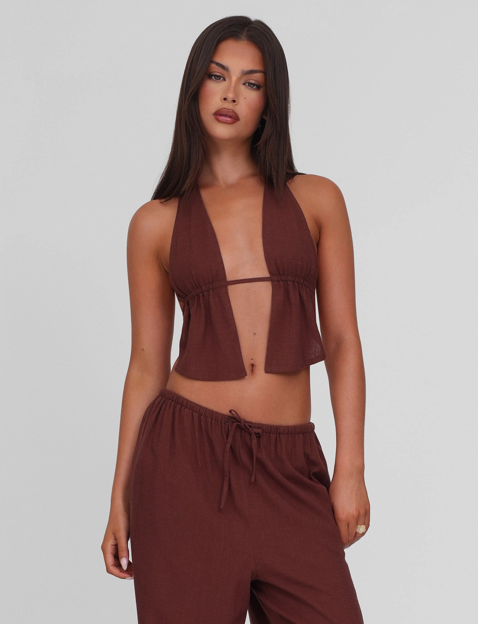 Lounge Comfort LAINEY TOP - CHOCOLATE