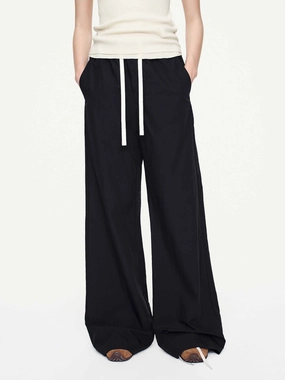 Drawstring High Waist Trousers Easy Comfort Adaptable Style