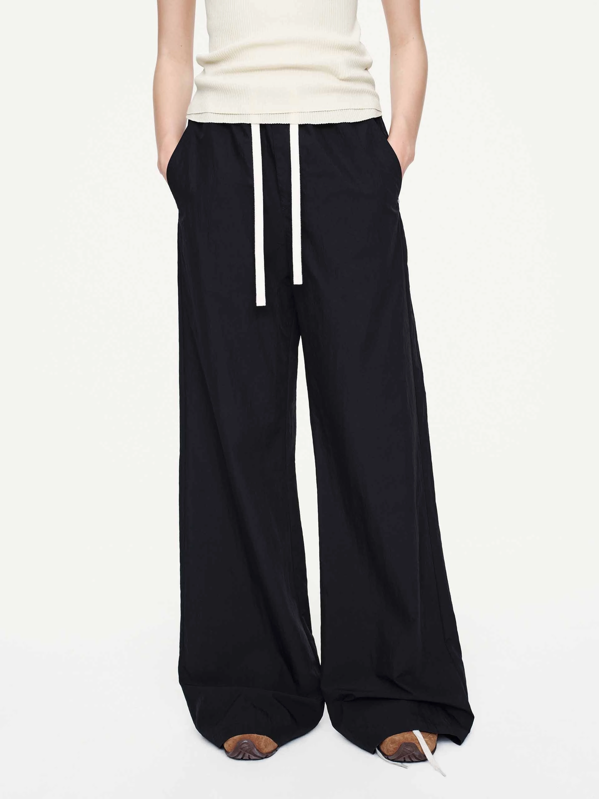 Drawstring High Waist Trousers Tough Style