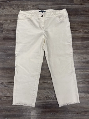 Jeans Designer By Elliott Lauren In White Denim, Size:14 Autumn Days Outdoor Enthusiast Streetwear Fan