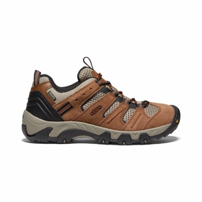 Decorative stitching Men's Headout Waterproof Hiking Shoe  |  Bison/Fossil Orange