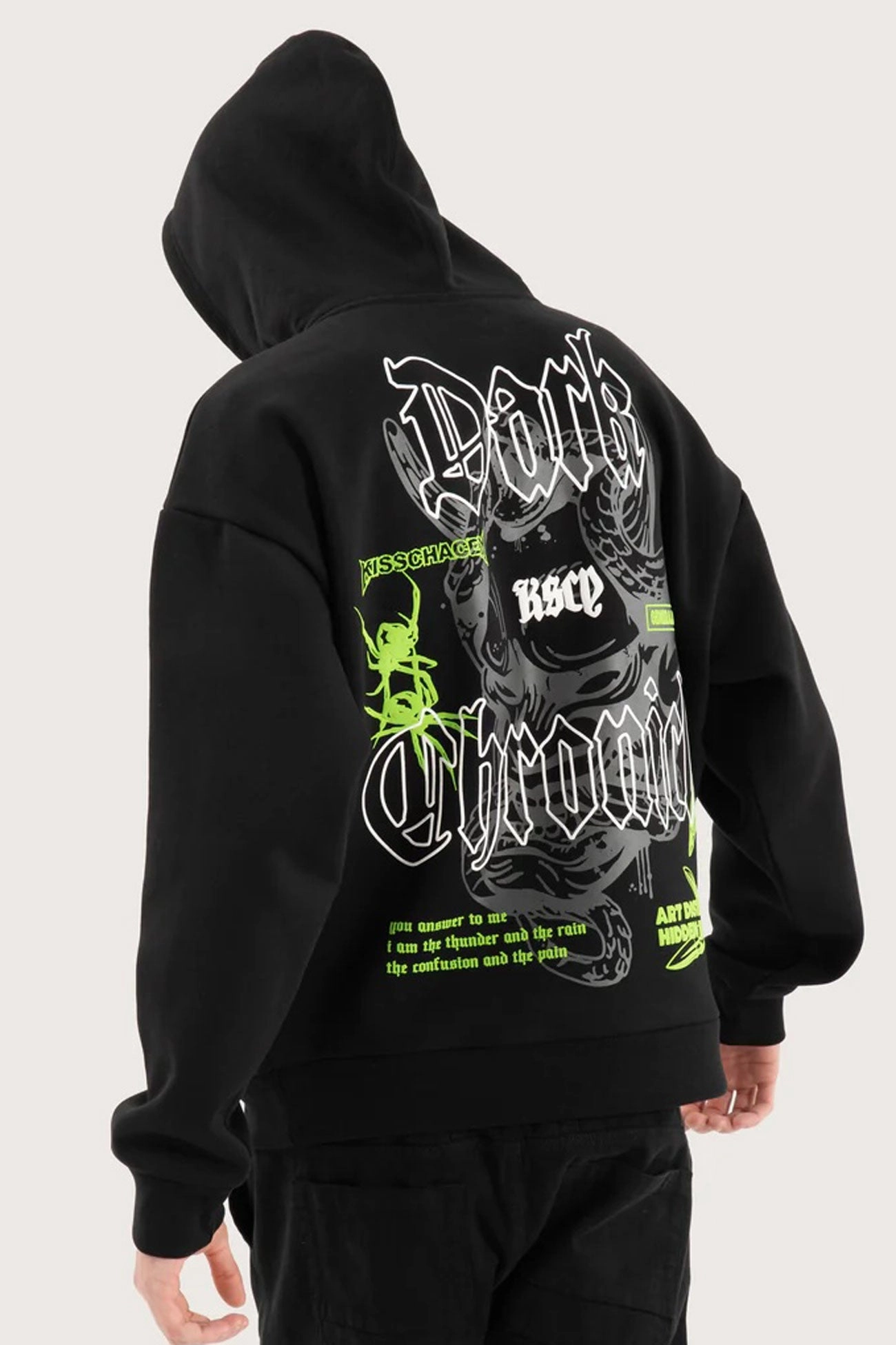 Wither Oversized Hoodie Jet Black Quick Access Hidden Pockets