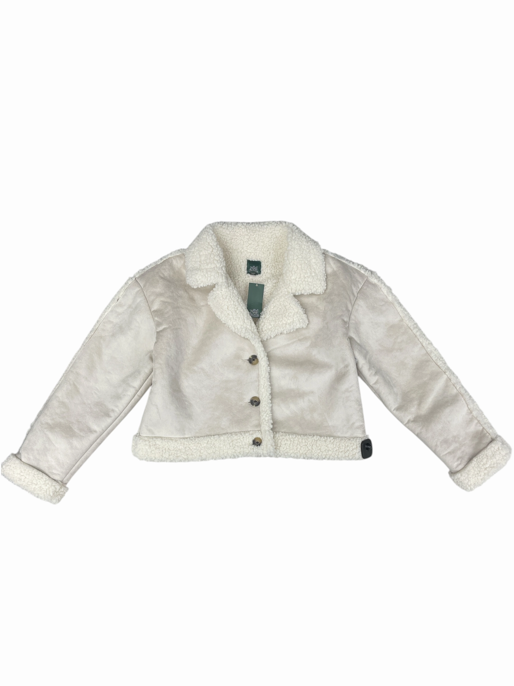Coat Faux Fur & Sherpa By Wild Fable In Cream, Size: Xl Reinforced Seam Construction