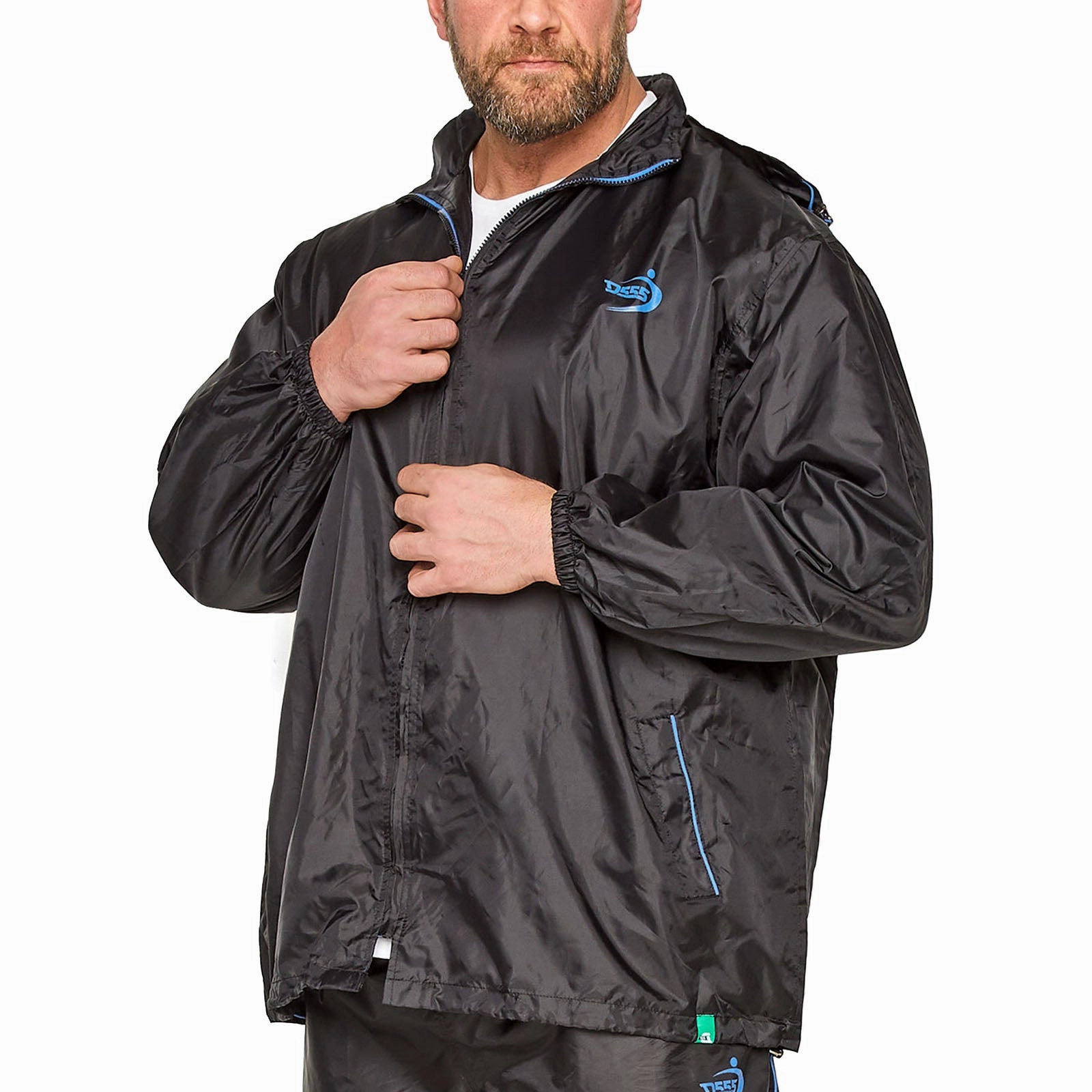 D555 Mens Zac Big & Tall Packaway Waterproof Rain Jacket Seamless Bonding Layered Cuff System