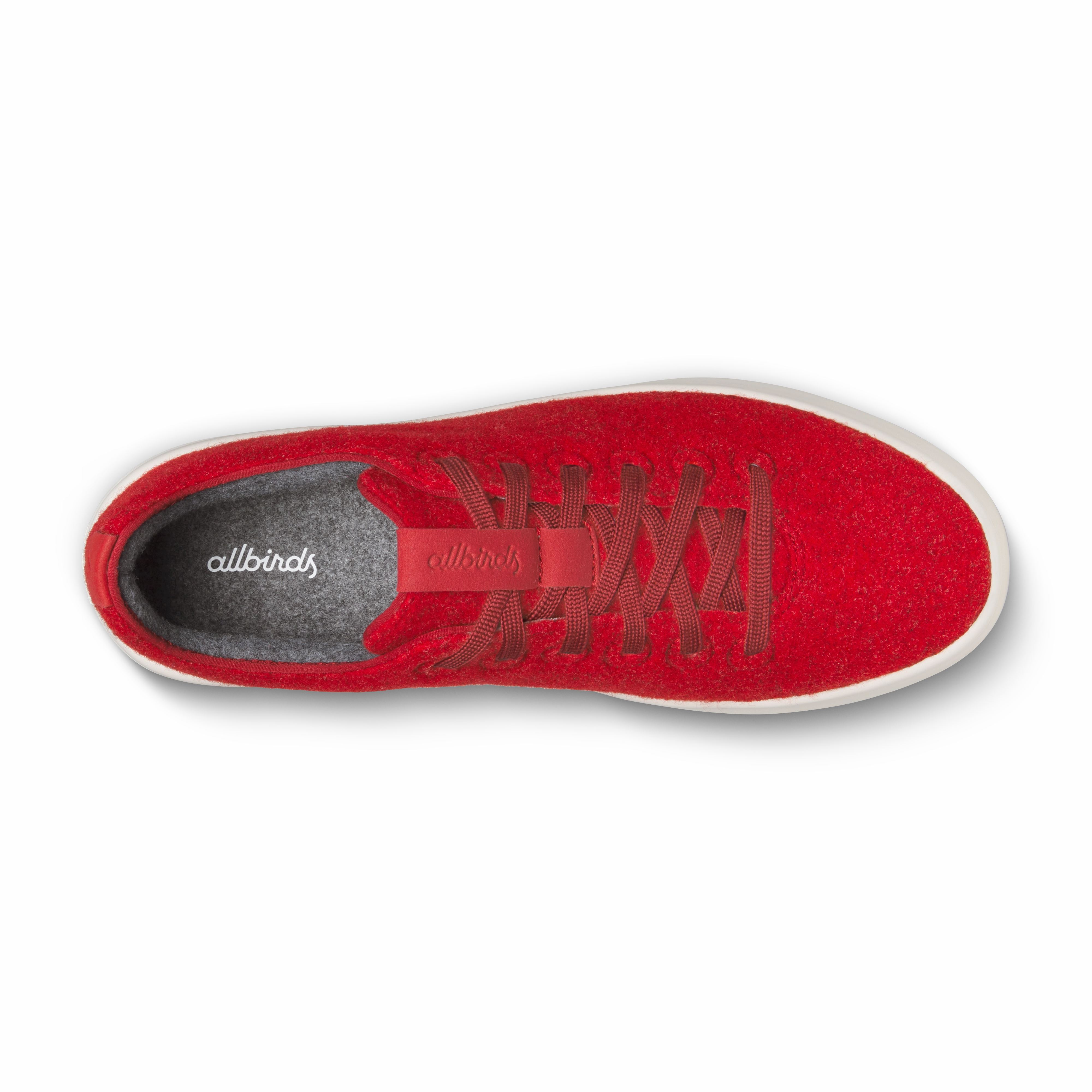 Men's Wool Cruiser - Poppy Red (Natural White Sole) Flexible Rubber Outsole Compact Build