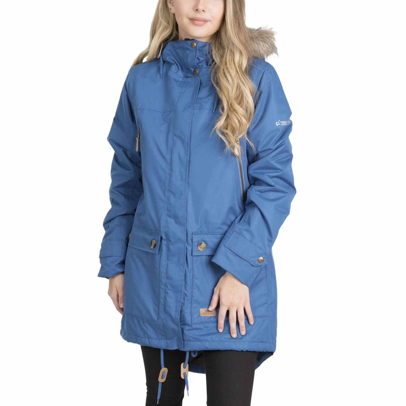 Trespass Womens Clea Waterproof Long Parka Jacket Easy Care Finish