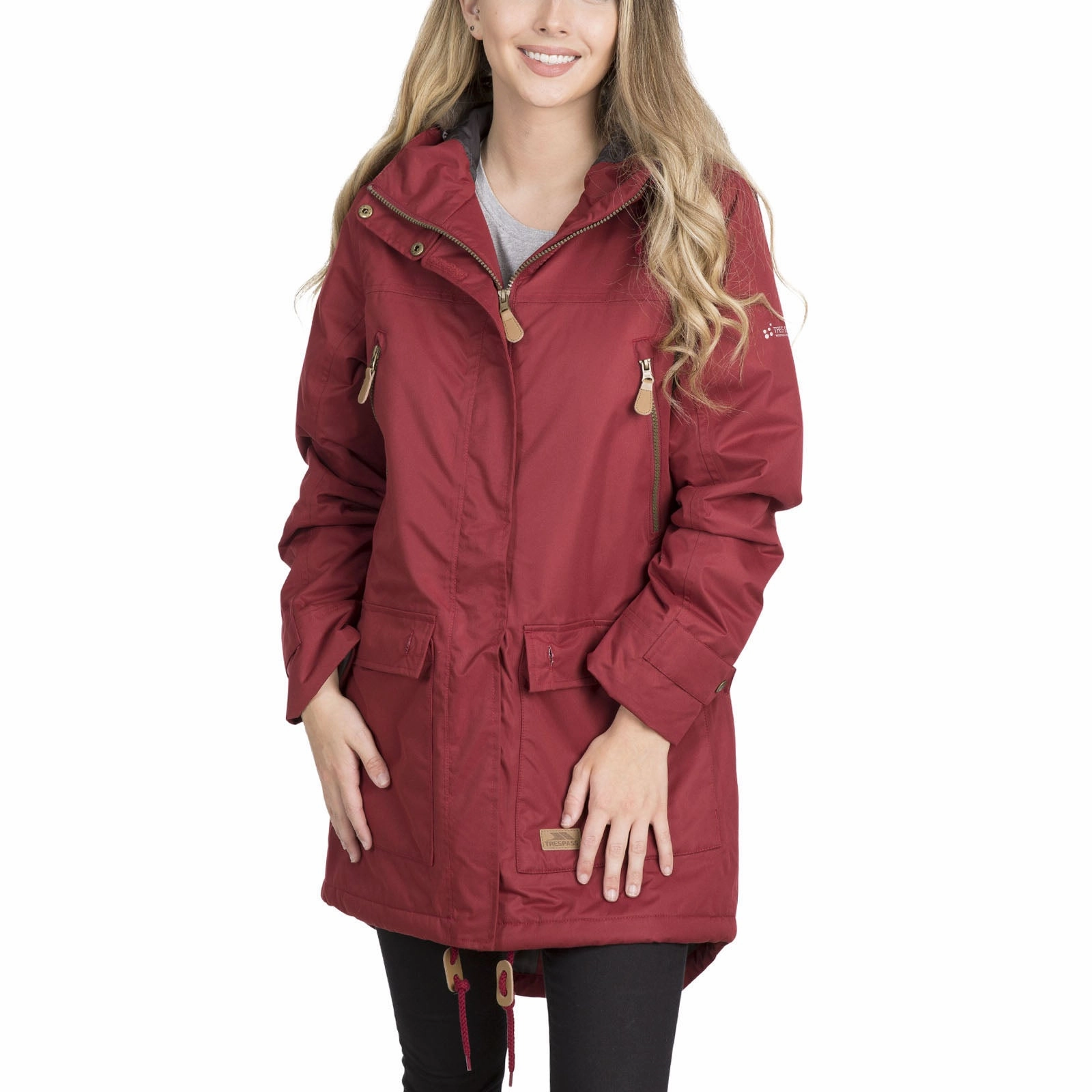 Secure Internal Pockets Trespass Womens Clea Waterproof Long Parka Jacket