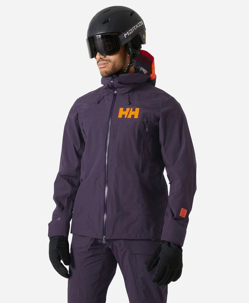 Non Bulky Design Cozy Hood Detail SOGN SHELL 2.0 JACKET, Black Grape