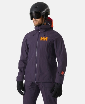 Non Bulky Design Cozy Hood Detail SOGN SHELL 2.0 JACKET, Black Grape