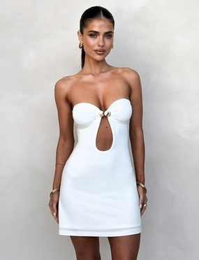 CECILY MINI DRESS - WHITE Grab Quick