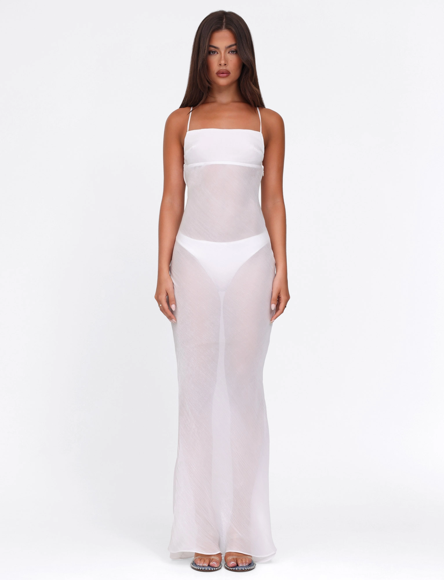KIAH MAXI DRESS - WHITE : ICE Perfect Layers Sharp Fit
