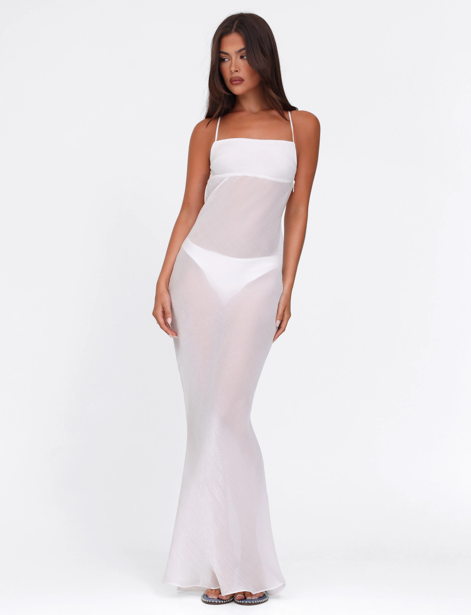 KIAH MAXI DRESS - WHITE : ICE Vibrant evening gown Daily Comfort