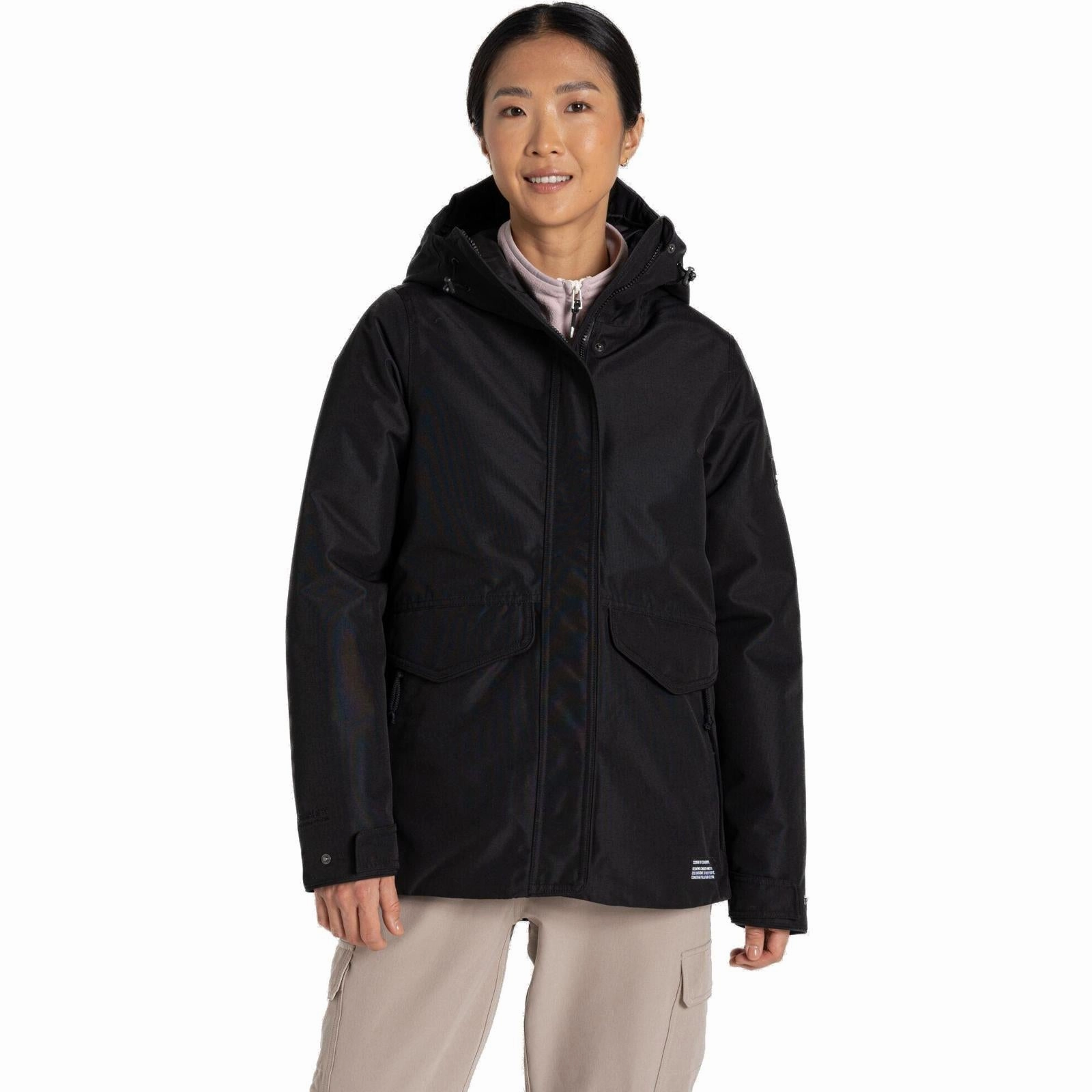 Ergonomic Fit Stand Up Collar Craghoppers Womens CO2 Renu Sally Waterproof Hooded Jacket
