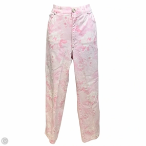 Outdoor Adventure Adult Fashion Straight Leg High Rise Pants In Pink Floral Print Designer By Escada In Pink, Size: 6
