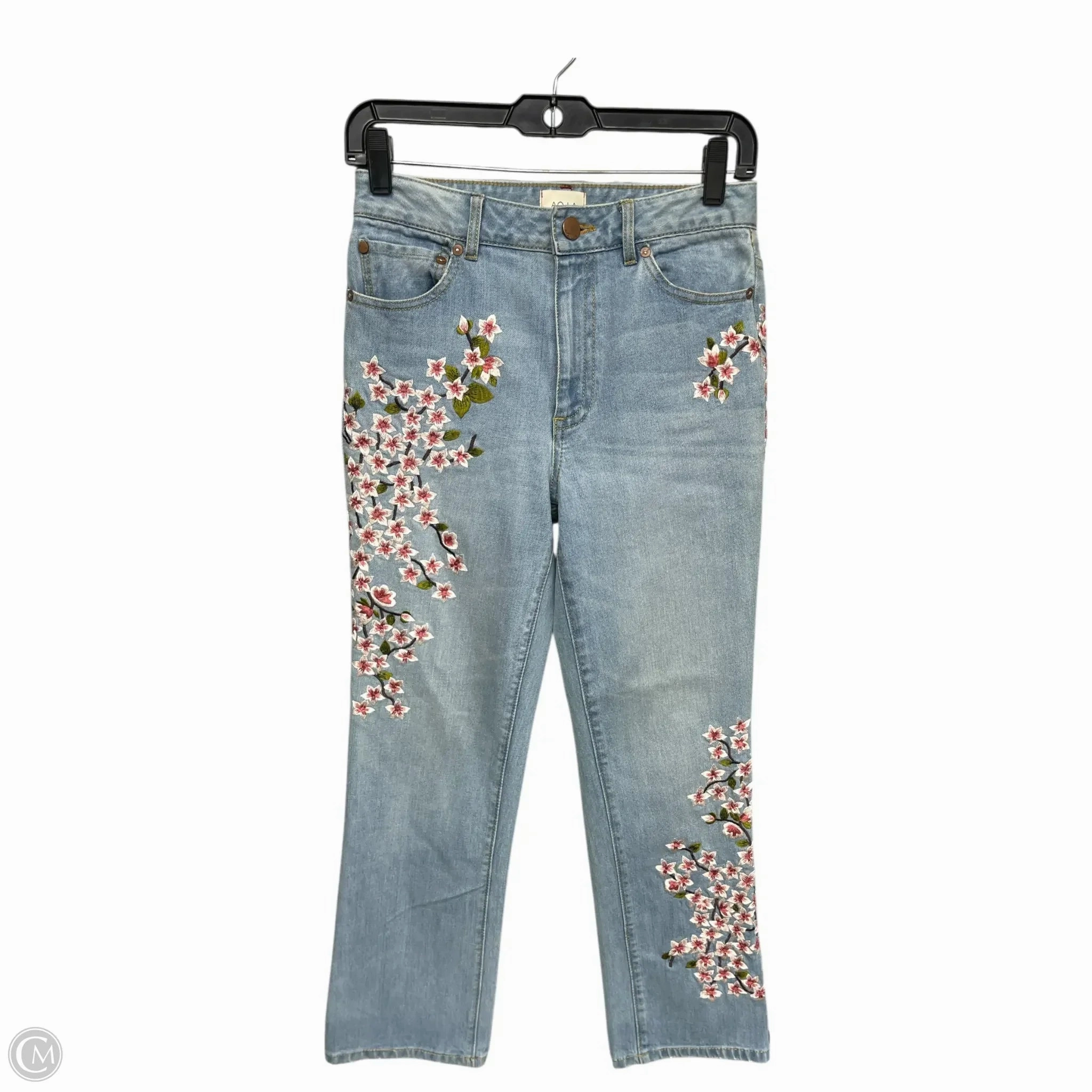 Easy Fit Comfort Stretch Technology Jeans Designer By Alice   Olivia In Blue Denim, Size: 2