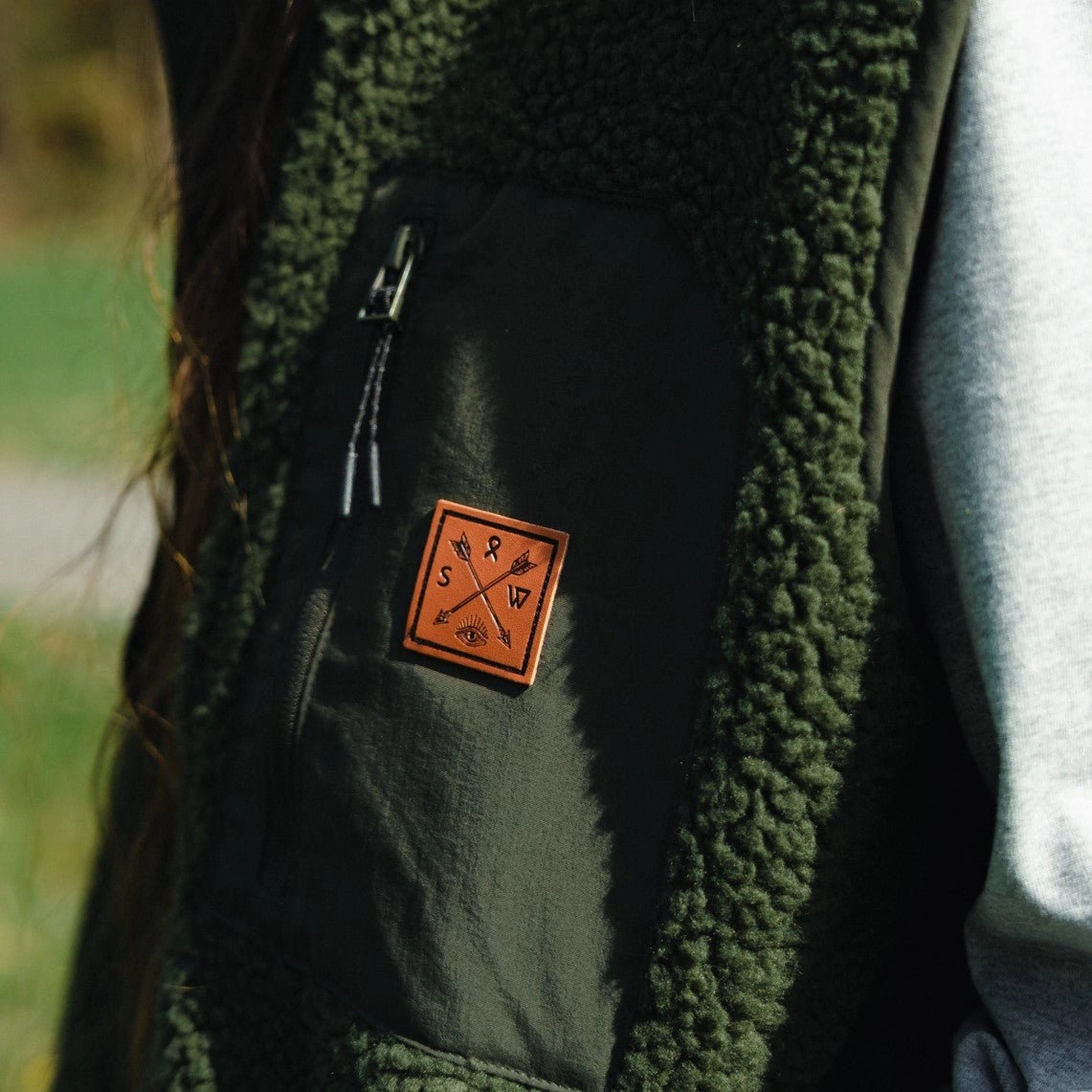 Recycled "Seeker" Sherpa Fleece Vest Embroidered Logo