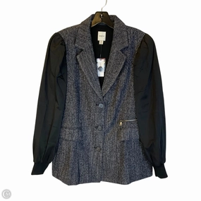 High Collar Structure Coat Peacoat By Maeve In Navy, Size: M