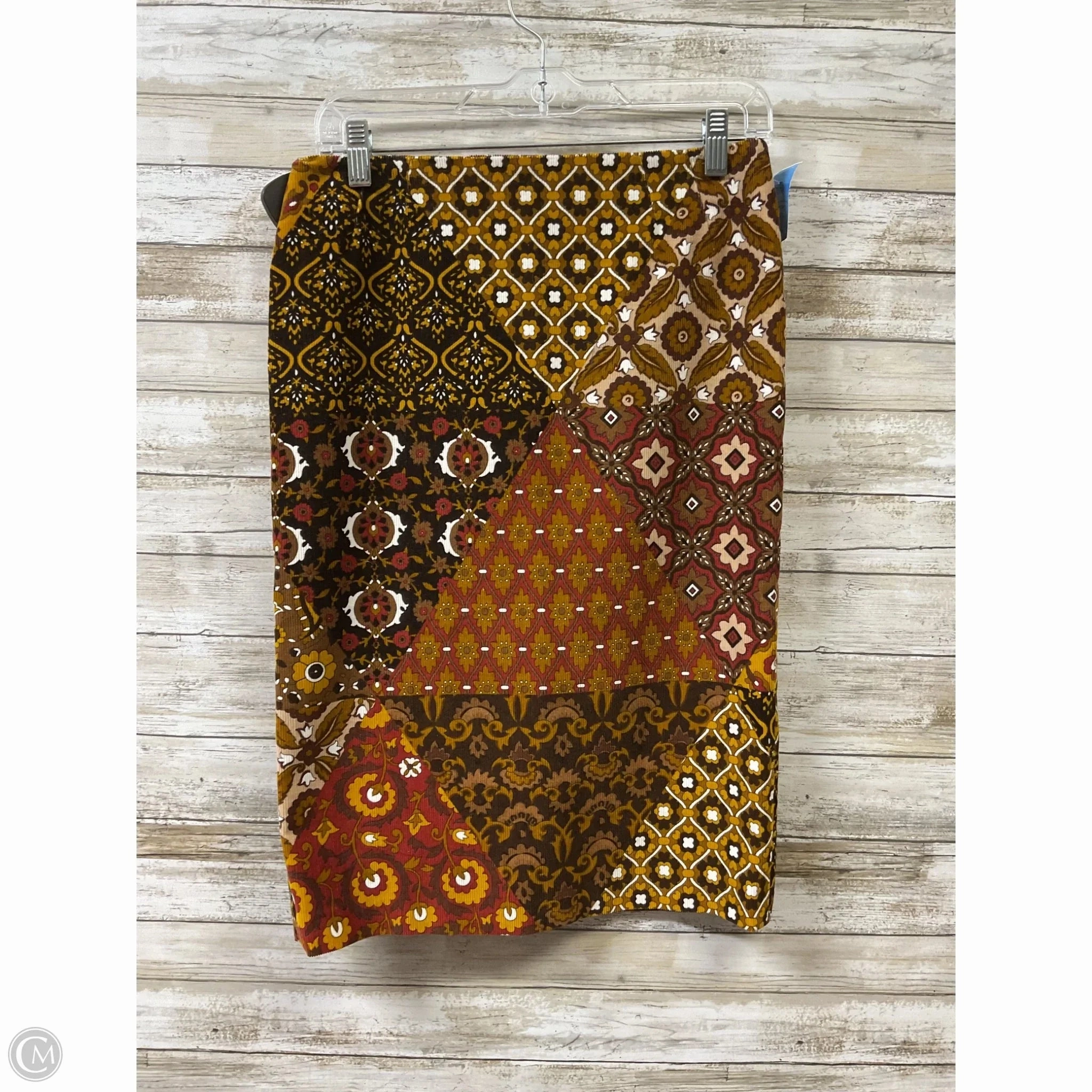 High End Quality Drawstring closure Skirt Luxury Designer By Dolce And Gabbana In Brown & Red, Size: S