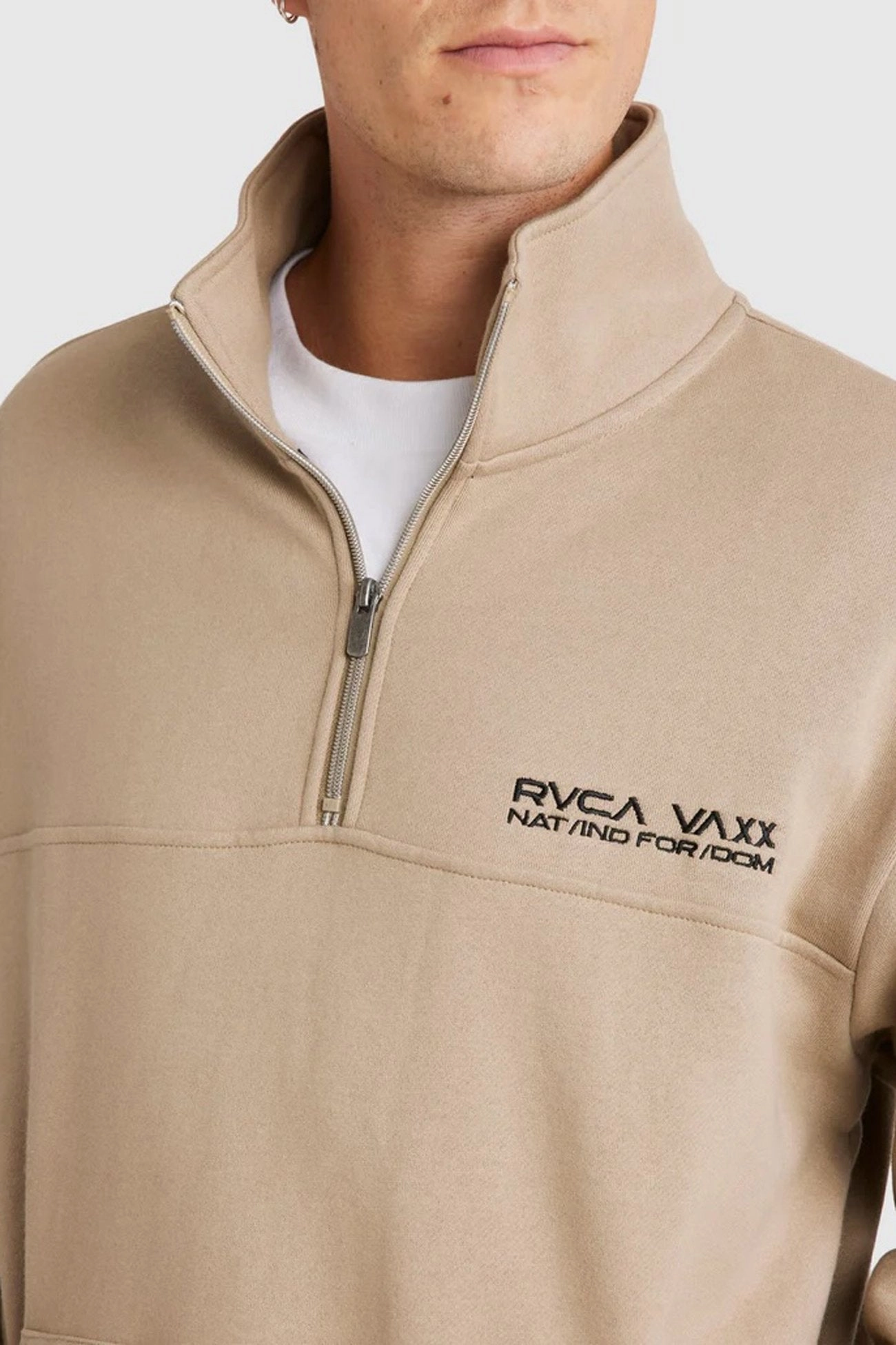 United Half Zip Crew Mushroom Relaxed City Style Heavyweight Durability