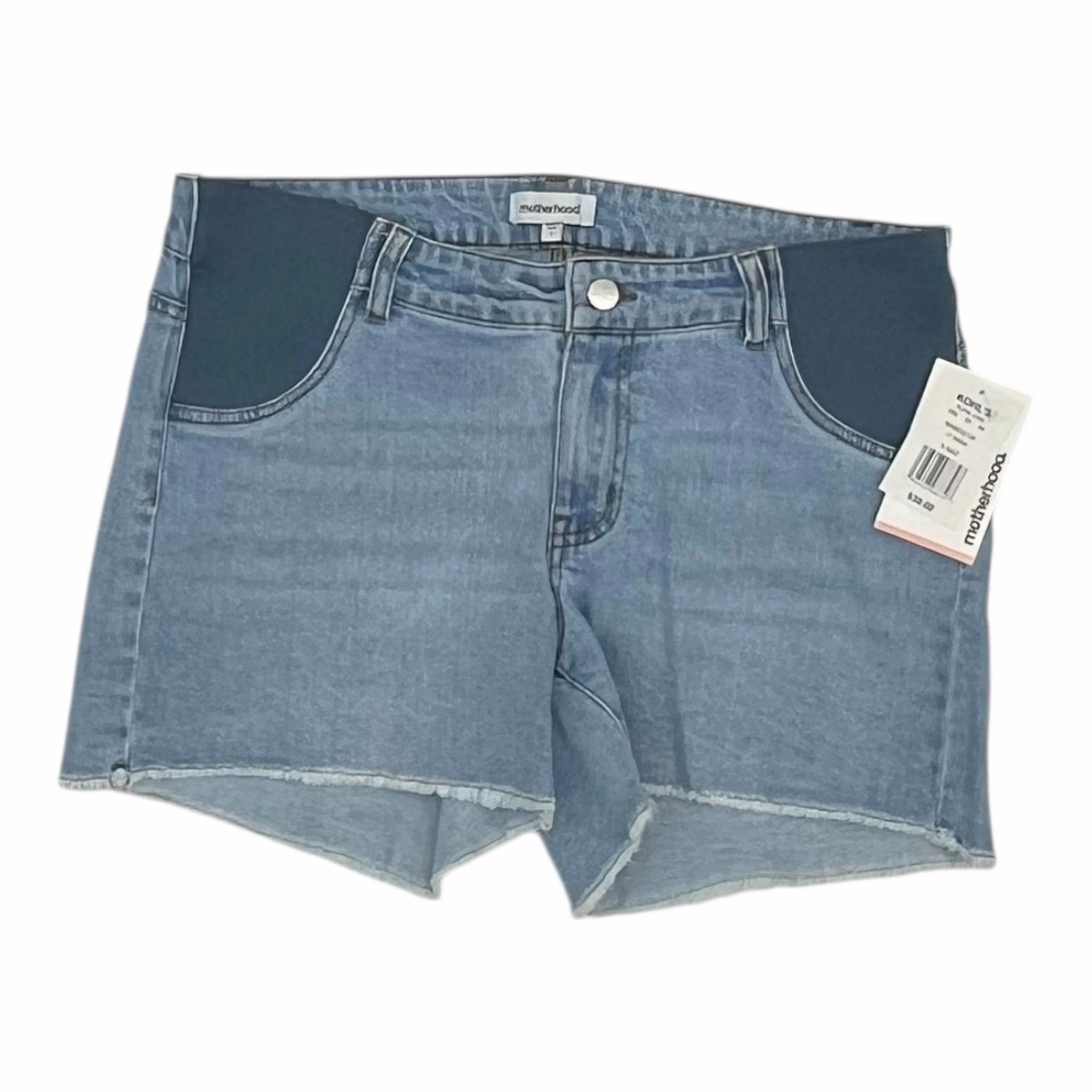 MATERNITY SHORTS by MOTHERHOOD in BLUE DENIM, Size:S Seasonal Wear Tight Cut