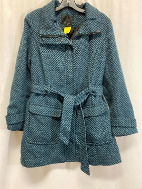 Coat Peacoat By Attention In Blue, Size: L Quilted Interior