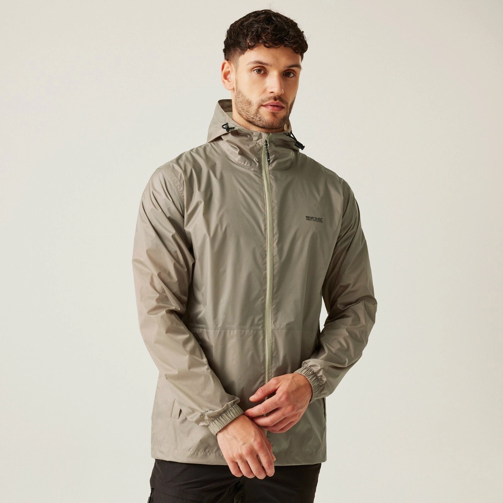 Regatta Mens Pack-It III Waterproof Walking Packaway Jacket Soft Touch Texture Quick Release Buckle Mechanism