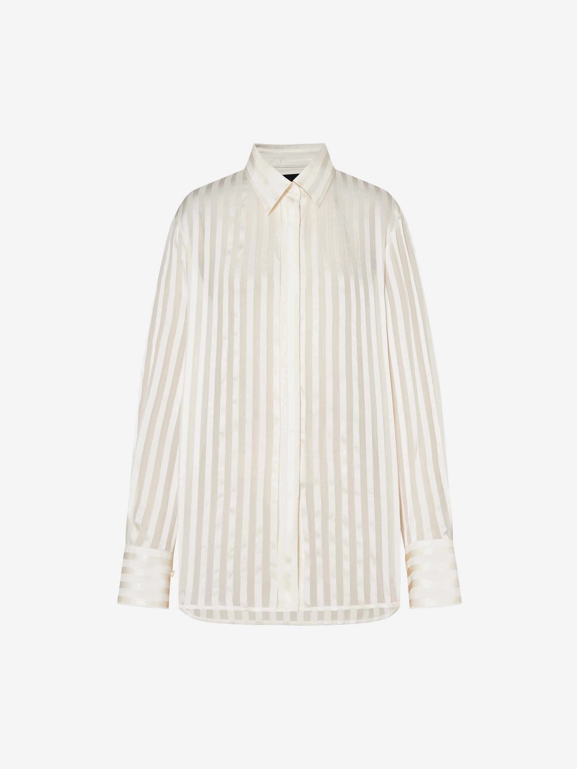 Creative Professional Sleepwear Striped Pattern Silk Shirt