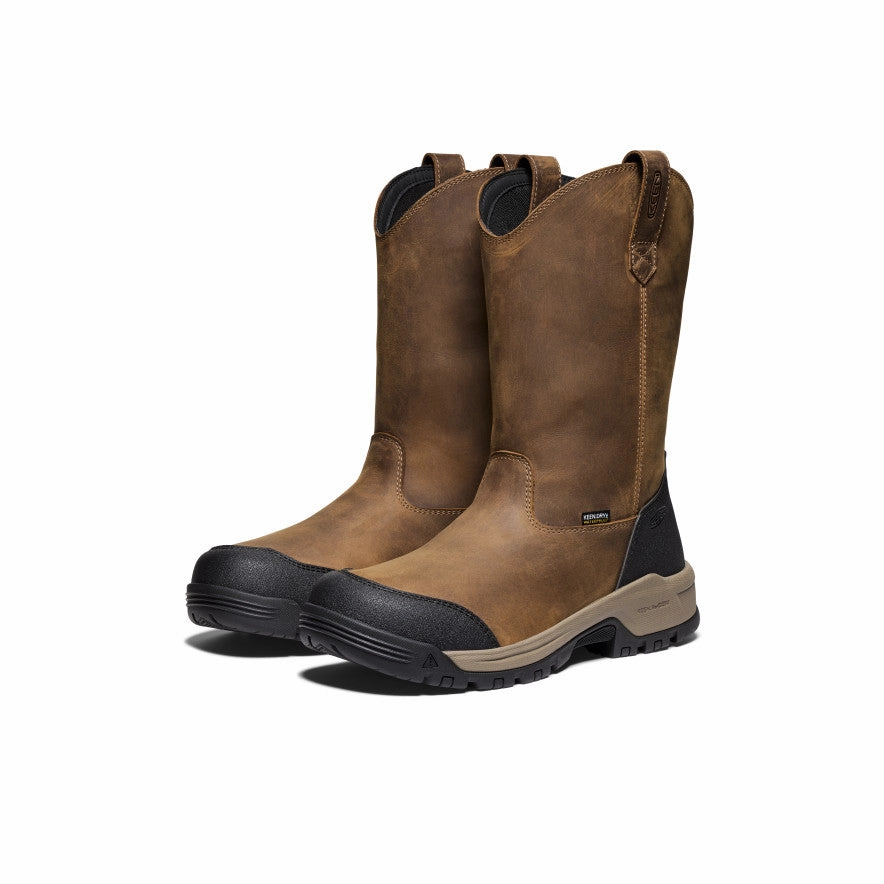 Minimal Profile Men's Evanston Pull-On Waterproof Boot (Soft Toe)  |  Bison/Black