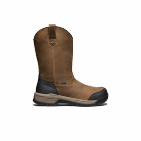 Cowgirl Vibe Men's Evanston Pull-On Waterproof Boot (Soft Toe)  |  Bison/Black