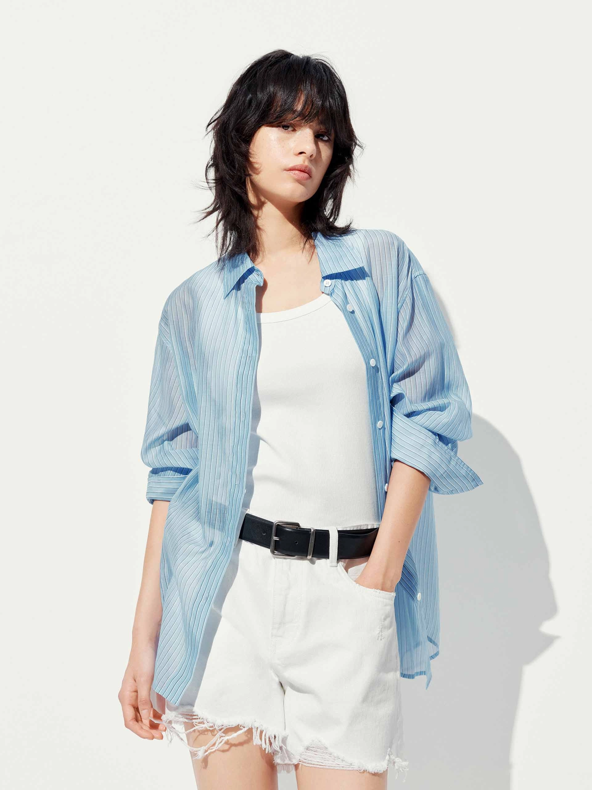 Corporate Retreat Silk Blend Sheer Shirt