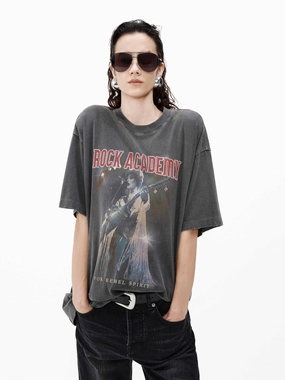 Vintage Printed Cotton T-shirt Trendy Comfort Fit