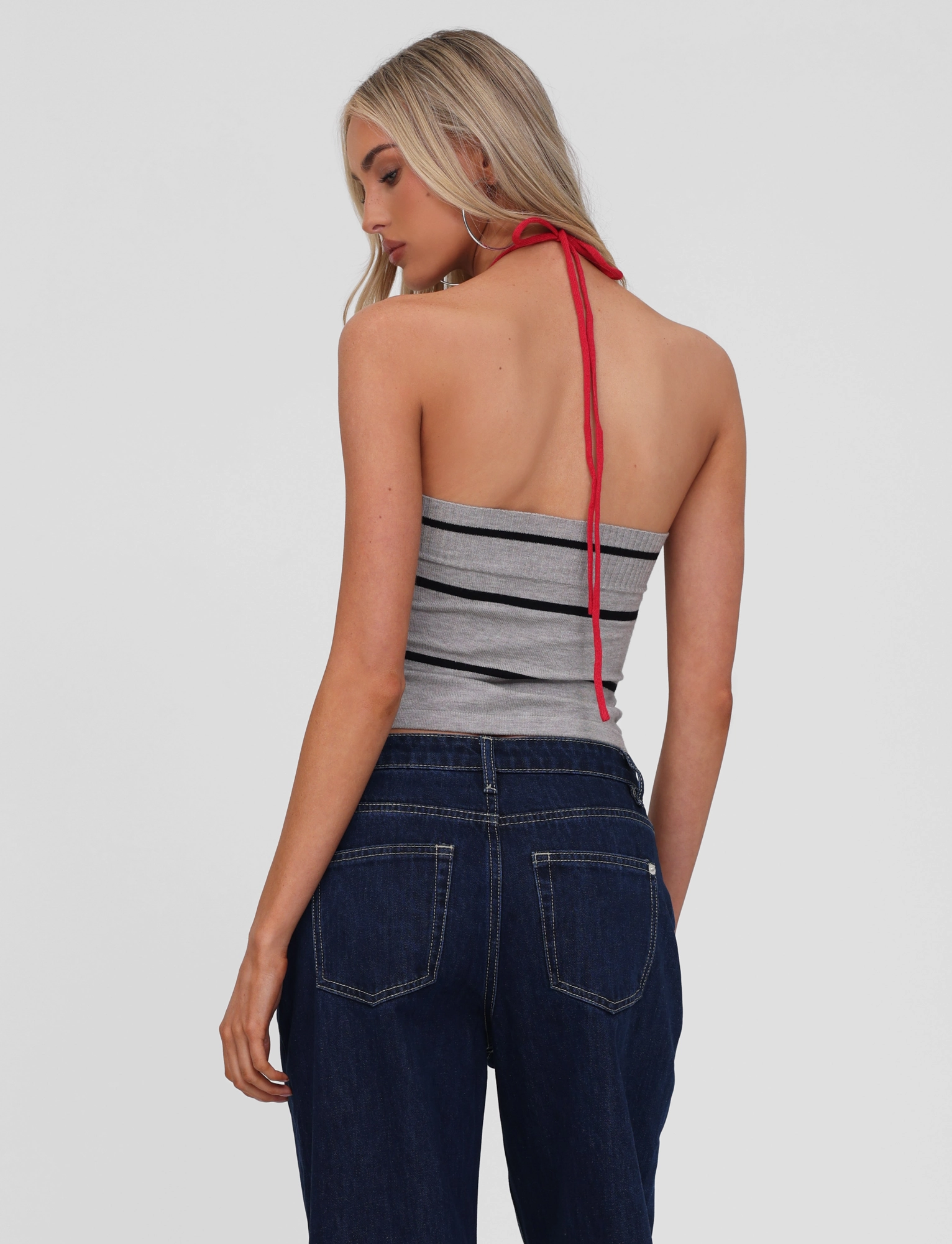 Breeze Grace NOUR TOP - GREY STRIPE
